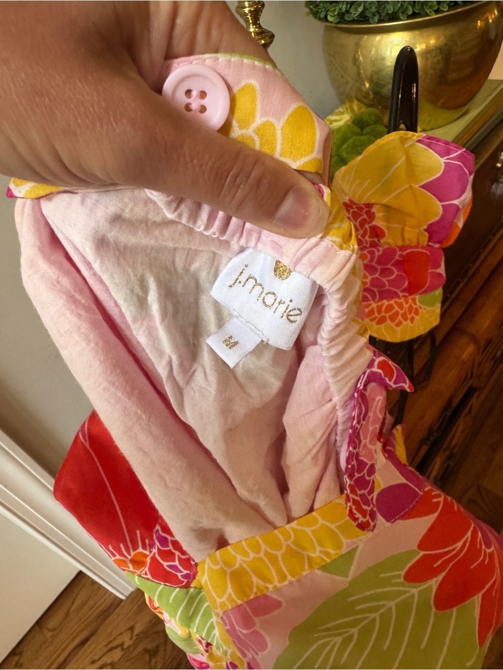J. Marie Floral V-Neck Mini Dress - Pink Multi - Picture 2 of 4